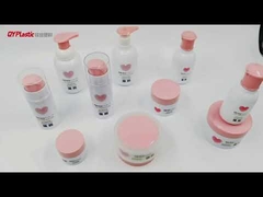 Los paquetes cosméticos de alta calidad rosados ​​fijaron la botella privada de aire del tarro de la crema de la botella plástica